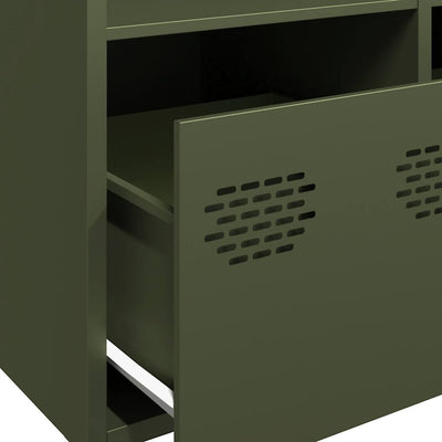Highboard Oliivinvihreä 68x39x103,5 cm Teräs