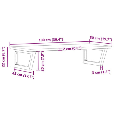 Teräs ja täysi tammi pesuallashylly Lulus (seinälle)