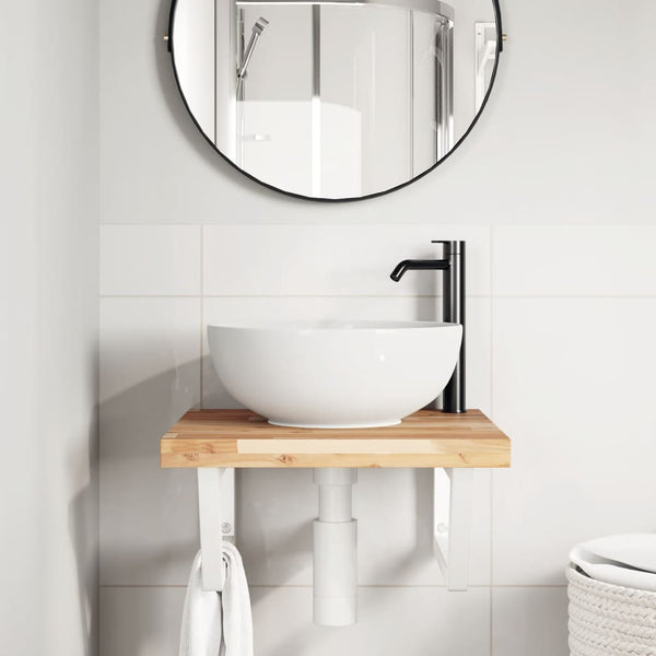 Pesuallashylly seinälle teräs ja täysi akasiapuu