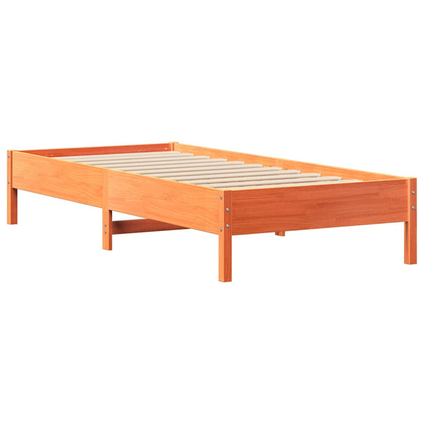 Sängynrunko ilman patjaa vahanruskea 90x200 cm täysi mänty