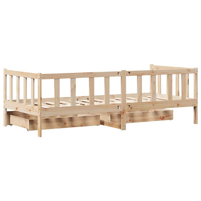 Vuodesohva laatikoilla 90x190 cm täysi mänty