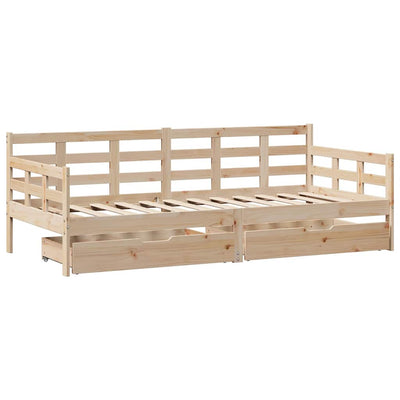 Vuodesohva laatikoilla 90x190 cm täysi mänty
