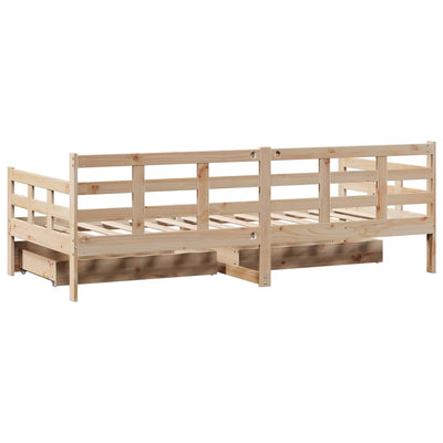 Vuodesohva laatikoilla 90x190 cm täysi mänty