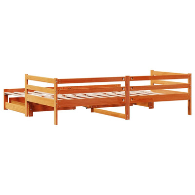 Vuodesohva rullilla ja laatikoilla 80x200 cm täysi mänty