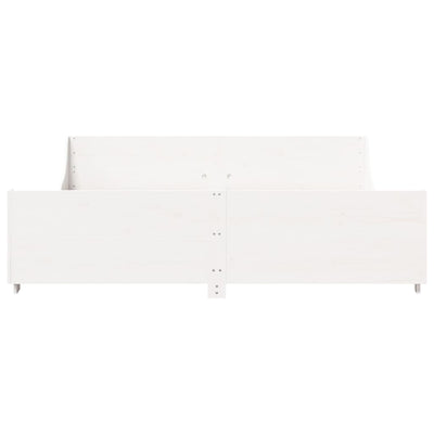 Valkoinen sängynrunko päädyllä Horacius 200x200cm (mänty)