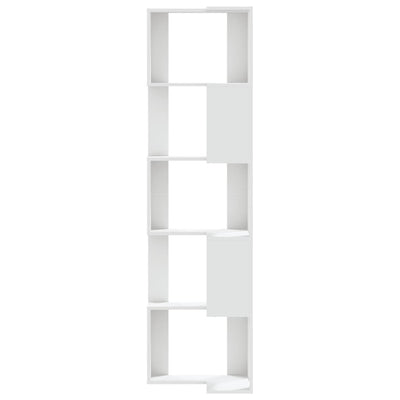 Kulmakirjahylly 5 tasoa valkoinen 50x50x179 cm tekninen puu