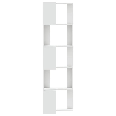 Kulmakirjahylly 5 tasoa valkoinen 50x50x179 cm tekninen puu