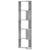 Kulmakirjahylly 5 tasoa betoninharmaa 50x50x179 cm tekninen puu