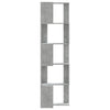 Kulmakirjahylly 5 tasoa betoninharmaa 50x50x179 cm tekninen puu