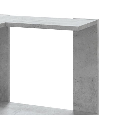 Kulmakirjahylly 5 tasoa betoninharmaa 50x50x179 cm tekninen puu