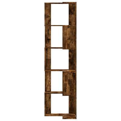 Kulmakirjahylly 5 tasoa savutammi 50x50x179 cm tekninen puu
