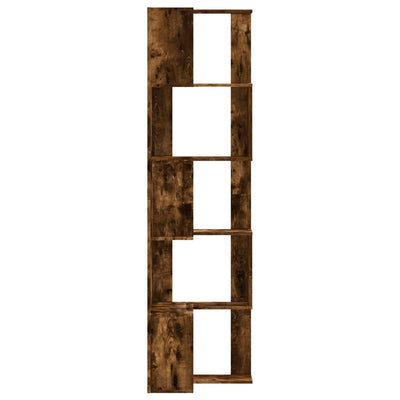 Kulmakirjahylly 5 tasoa savutammi 50x50x179 cm tekninen puu