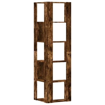 Kulmakirjahylly 5 tasoa savutammi 50x50x179 cm tekninen puu