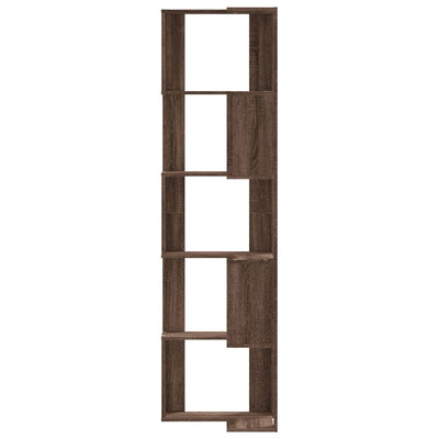 Kulmakirjahylly 5 tasoa ruskea tammi 50x50x179 cm tekninen puu