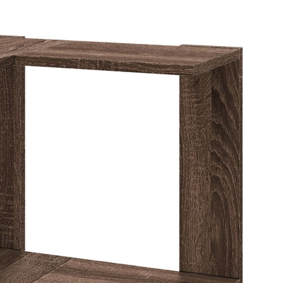 Kulmakirjahylly 5 tasoa ruskea tammi 50x50x179 cm tekninen puu