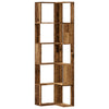 Kulmakirjahylly 5 tasoa vanha puu 50x50x179 cm tekninen puu
