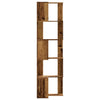 Kulmakirjahylly 5 tasoa vanha puu 50x50x179 cm tekninen puu