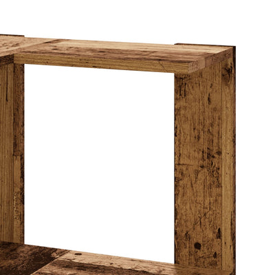 Kulmakirjahylly 5 tasoa vanha puu 50x50x179 cm tekninen puu