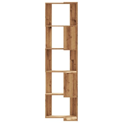 Kulmakirjahylly 5 tasoa artesaanitammi 50x50x179cm tekninen puu