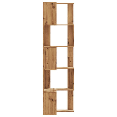 Kulmakirjahylly 5 tasoa artesaanitammi 50x50x179cm tekninen puu