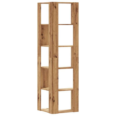 Kulmakirjahylly 5 tasoa artesaanitammi 50x50x179cm tekninen puu