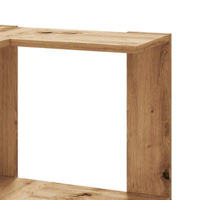 Kulmakirjahylly 5 tasoa artesaanitammi 50x50x179cm tekninen puu