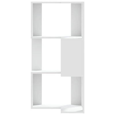 Kulmakirjahylly 3 tasoa valkoinen 50x50x102 cm tekninen puu