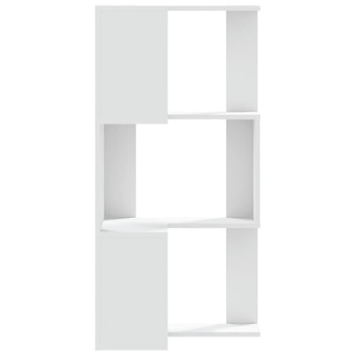 Kulmakirjahylly 3 tasoa valkoinen 50x50x102 cm tekninen puu