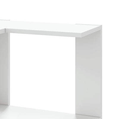 Kulmakirjahylly 3 tasoa valkoinen 50x50x102 cm tekninen puu