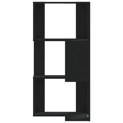 Kulmakirjahylly 3 tasoa musta 50x50x102 cm tekninen puu
