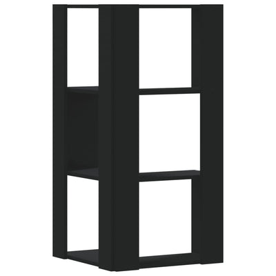 Kulmakirjahylly 3 tasoa musta 50x50x102 cm tekninen puu