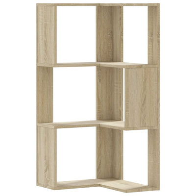 Kulmakirjahylly 3 tasoa Sonoma-tammi 50x50x102 cm tekninen puu