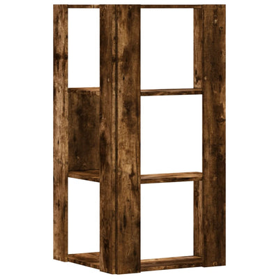 Kulmakirjahylly 3 tasoa savutammi 50x50x102 cm tekninen puu