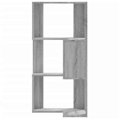 Kulmakirjahylly 3 tasoa harmaa Sonoma 50x50x102 cm tekninen puu