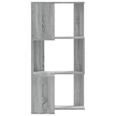 Kulmakirjahylly 3 tasoa harmaa Sonoma 50x50x102 cm tekninen puu