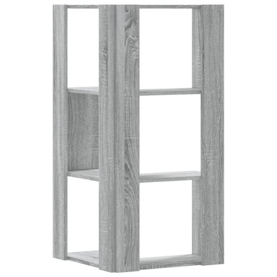 Kulmakirjahylly 3 tasoa harmaa Sonoma 50x50x102 cm tekninen puu