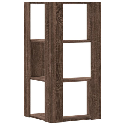 Kulmakirjahylly 3 tasoa ruskea tammi 50x50x102 cm tekninen puu