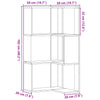 Kulmakirjahylly 3 tasoa vanha puu 50x50x102 cm tekninen puu
