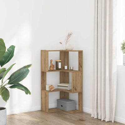 Artesaanitammi kulmakirjahylly Nader 50x50x102cm (3 tasoa, puinen)