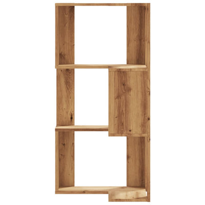 Kulmakirjahylly 3 tasoa artesaanitammi 50x50x102cm tekninen puu