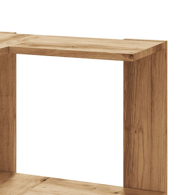 Kulmakirjahylly 3 tasoa artesaanitammi 50x50x102cm tekninen puu