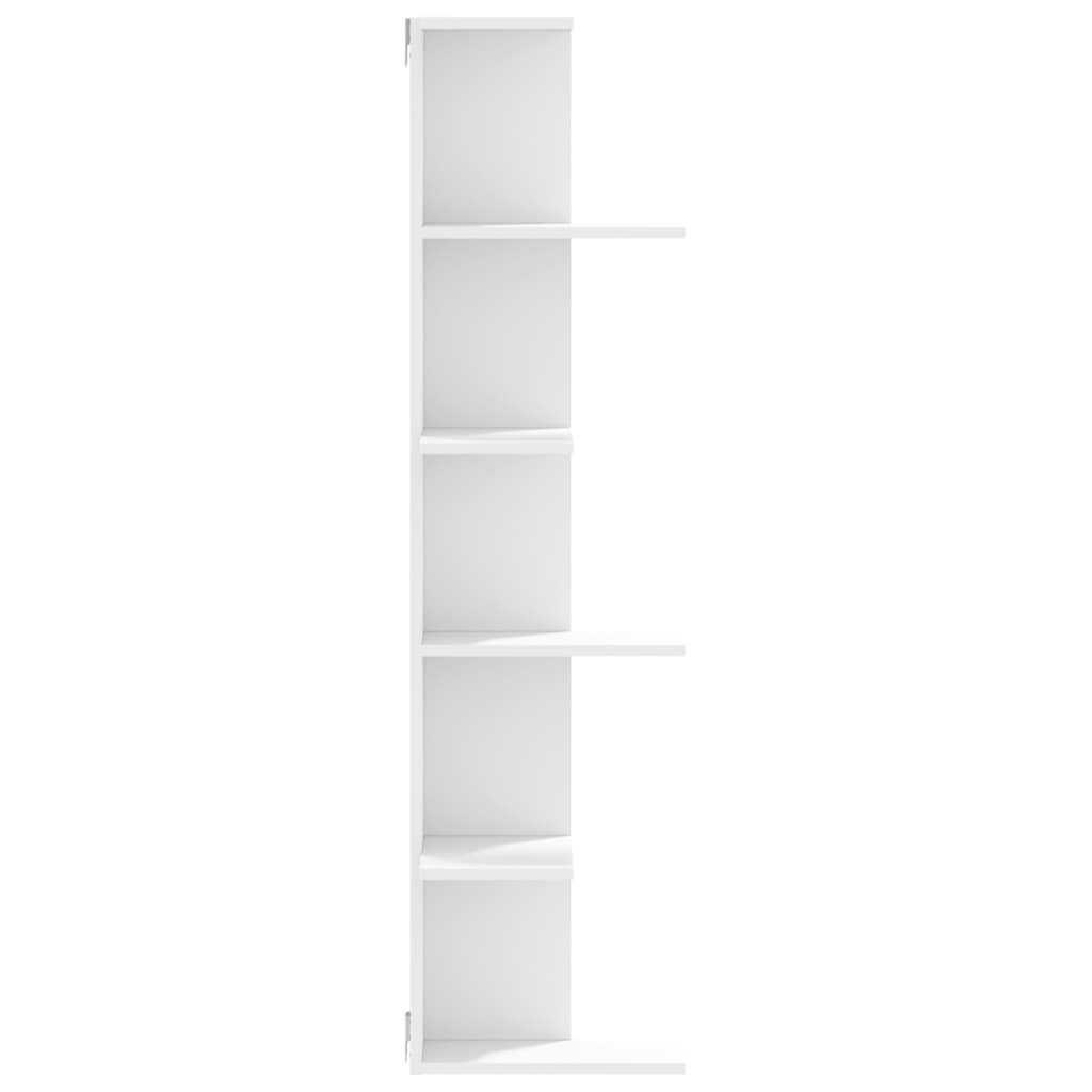 Valkoinen seinäkulmahylly Clarine 36,5x36,5x140cm (puinen)