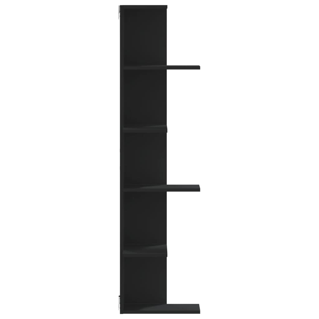 Musta seinäkulmahylly Clarine 36,5x36,5x140cm (puinen)