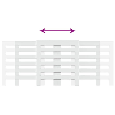 Lämpöpatterin suoja valkoinen 205x21,5x83,5 cm tekninen puu
