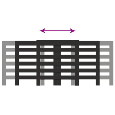 Lämpöpatterin suoja musta 205x21,5x83,5 cm tekninen puu