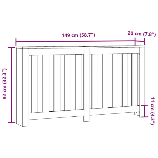Sonoma tammi lämpöpatterin suoja Erzsibet 149x20x82cm (puinen)
