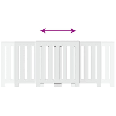 Lämpöpatterin suoja valkoinen 205x21,5x83,5 cm tekninen puu