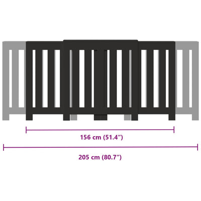 Lämpöpatterin suoja musta 205x21,5x83,5 cm tekninen puu