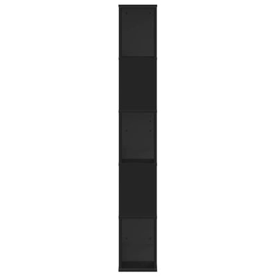 Kirjahylly 5 tasoa musta 80,5x23,5x162,5 cm tekninen puu