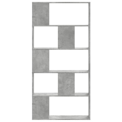 Kirjahylly 5 tasoa betoninharmaa 80,5x23,5x162,5 cm puu